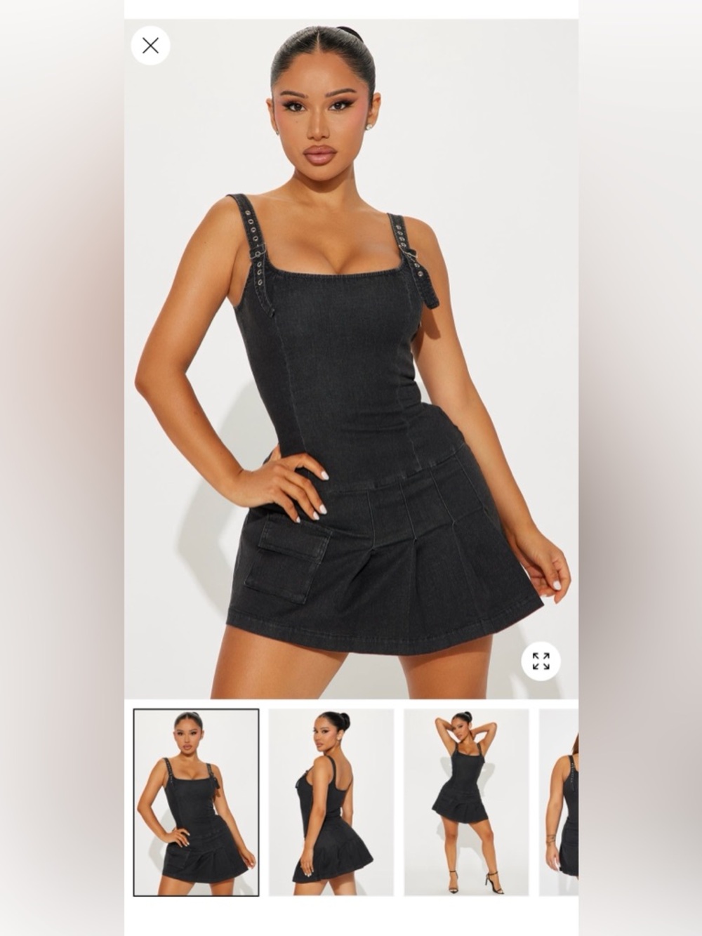 Fashion Nova Black Denim Mini Dress